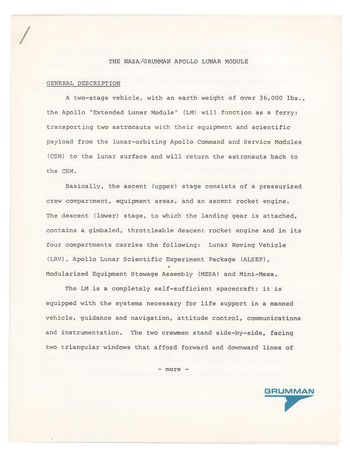 Lot #3474  Apollo 17 Grumman Press Kit - Image 5