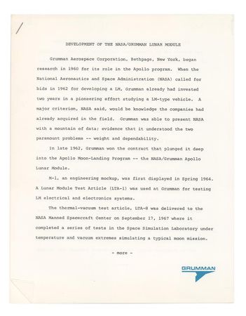 Lot #3474  Apollo 17 Grumman Press Kit - Image 7