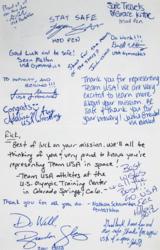 Lot #3550  Sochi 2014 Winter Olympics Space Flown Patch and Team USA Multi-signed Card - Image 3