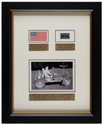Lot #3413 Dave Scott's Apollo 15 Flown Flag and License Plate Display - Image 1