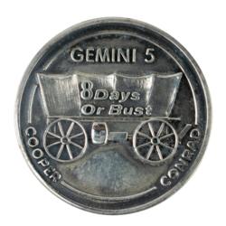 Lot #3056 Charles Conrad's Gemini 5 Flown Fliteline Medallion - Image 1