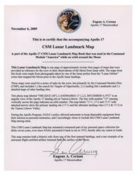Lot #3466 Gene Cernan's Apollo 17 Flown CSM Lunar Landmark Map - Image 3
