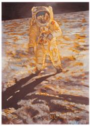 Lot #3553  Soyuz TMA-14/ISS Flown Painting by Jan Fekete - Image 1
