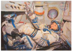 Lot #3558  Soyuz TMA-14/ISS Flown Painting by Jan Fekete - Image 1