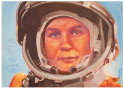 Lot #3559  Soyuz TMA-14/ISS Flown Painting by Jan Fekete - Image 1