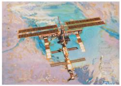 Lot #3560  Soyuz TMA-14/ISS Flown Painting by Jan Fekete - Image 1