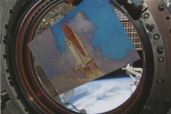 Lot #3563  Soyuz TMA-14/ISS Flown Painting by Jan Fekete - Image 3