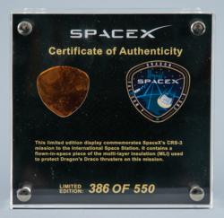 Lot #3657  SpaceX Dragon CRS-3 Flown MLI Foil Employee Presentation - Image 4