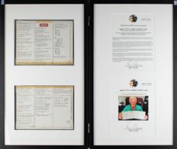 Lot #3468 Gene Cernan's Apollo 17 Lunar Surface-Flown EVA Prep and Post Cards - Image 1