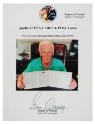 Lot #3468 Gene Cernan's Apollo 17 Lunar Surface-Flown EVA Prep and Post Cards - Image 8
