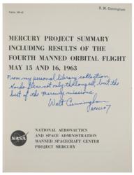 Lot #3136 Walt Cunningham's Mercury-Atlas 9 Summary Report - Image 2