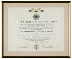 Lot #3367 Al Worden's Air Force Distinguished Service Medal and Certificate - Image 6