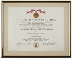 Lot #3403 Al Worden's Meritorious Service Award and Air Force Retirement Certificate - Image 4