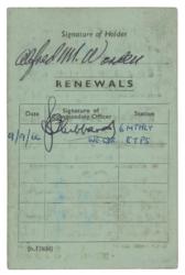 Lot #3328 Al Worden's Signed RAF Instrument Pilot Rating Card - Image 2