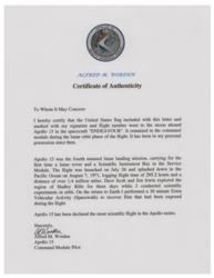 Lot #3375 Al Worden's Apollo 15 Lunar Orbit-Flown Flag - Image 3