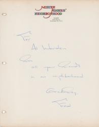 Lot #3400 Al Worden's Letter from Fred Rogers