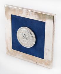 Lot #3394 Al Worden's Explorer's Club Annual Dinner Tiffany Medallion Display - Image 1
