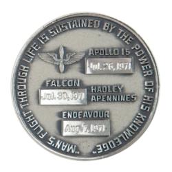 Lot #3376 Al Worden's Apollo 15 Unflown Robbins Medallion - Image 2