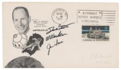 Lot #3383 Al Worden's Apollo 15 Crew-Signed Cover