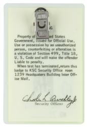 Lot #3160 Alan Bean's Apollo 10 Operations Support Room Badge - Image 2