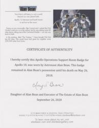 Lot #3160 Alan Bean's Apollo 10 Operations Support Room Badge - Image 3
