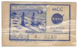 Lot #3193 Alan Bean's Apollo 11 MCC Viewing Room Badge - Image 2