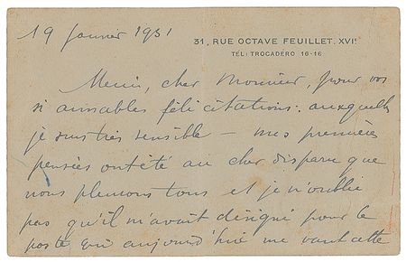 Lot #175 Andre Citroen Handwritten Letter Signed - Image 1