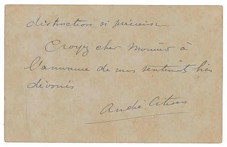 Lot #175 Andre Citroen Handwritten Letter Signed - Image 2