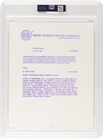 Lot #284 Apollo 16 Original 'Type 1' Photograph Photograph - Image 2