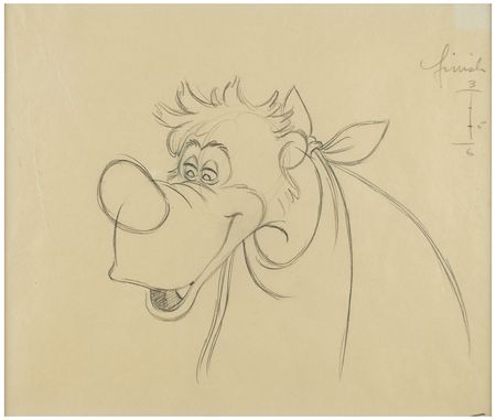 Lot #804 Br'er Bear production drawing from Song of the South Production Drawing - Image 1