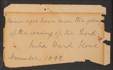 Lot #363 Julia Ward Howe Signed Quote - Image 2