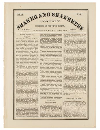 Lot #224 Susan B. Anthony Case: Shaker and Shakeress Monthly Magazine Periodical - Image 1