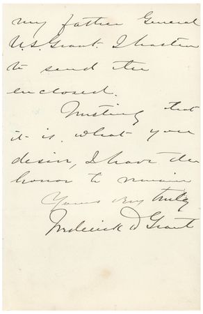 Lot #21 U. S. Grant: Check signed by President Grant, forwarded to a collector by his eldest son - Image 2