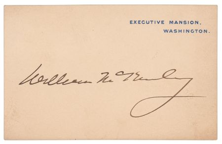 Lot #23 William McKinley White House Card