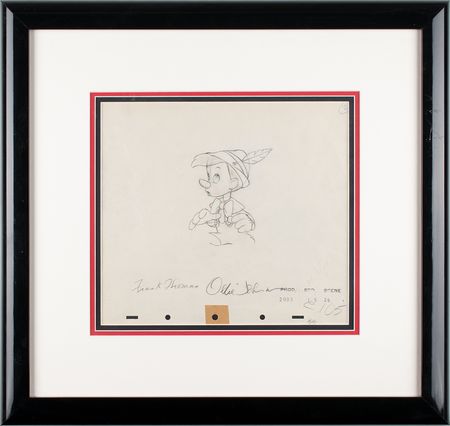 Lot #796 Pinocchio Production Drawing Signed by Frank Thomas and Ollie Johnston Production Drawing - Image 2
