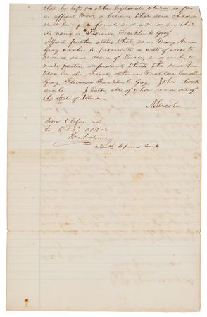 Lot #12 Abraham Lincoln: Twice-signed handwritten affidavit by Abraham Lincoln in an Illinois Supreme Court case - Image 2