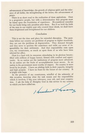 Lot #83 Herbert Hoover Inaugural Address - Image 2