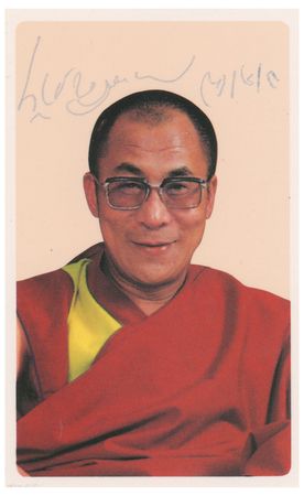 Lot #179 Dalai Lama Signed Photograph - Image 1