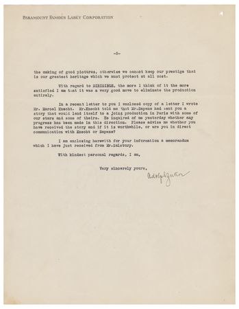 Lot #568 Adolph Zukor - Image 2