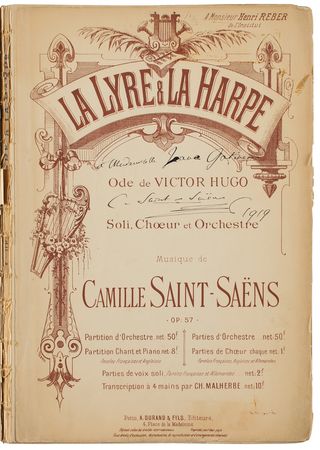 Lot #413 Camille Saint-Saens Sheet Music - Image 1