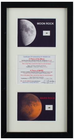 Lot #324 Al Worden's Lunar and Martian Meteorite Display Meteorite Fragments - Image 1