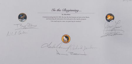 Lot #277 Al Worden's Signed Alan Bean 'In the Beginning' Artist's Proof Print Lithograph - Image 2