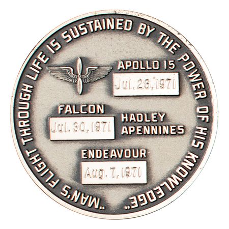 Lot #275 Al Worden's Apollo 15 Unflown Robbins Medallion Robbins Medallion - Image 2
