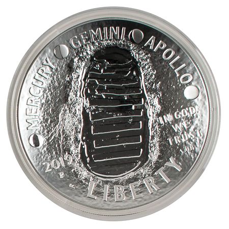 Lot #309 Al Worden's Apollo 11 50th Anniversary 5 oz. Silver Coin Silver Coin - Image 2