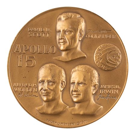 Lot #312 Al Worden's Apollo 15 Bronze Medal Medal - Image 1