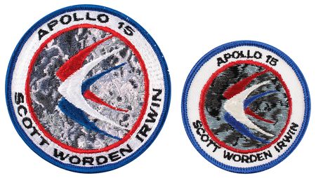 Lot #325 Al Worden's Pair of Apollo 15 Patches (One Signed) Patches - Image 1