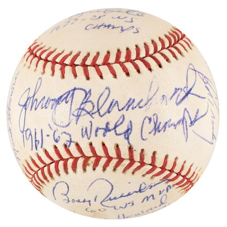 Lot #589 NY Yankees Greats and Coaches Baseball - Image 1