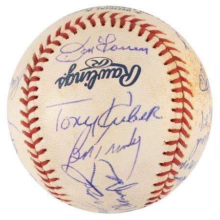 Lot #589 NY Yankees Greats and Coaches Baseball - Image 2
