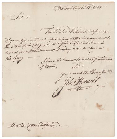 Lot #121 John Hancock: Two months before Hancock, as architect of the Massachusetts Compromise, advocates that the Constitution be unconditionally ratified - Image 1