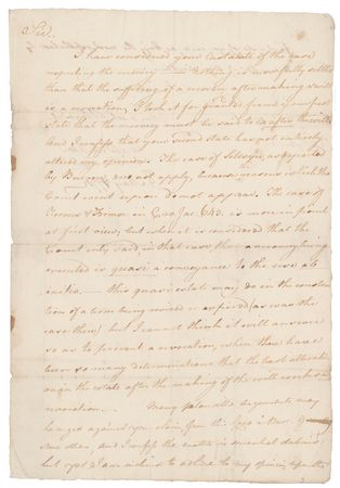 Lot #124 Richard Stockton: Extremely rare handwritten letter from the elusive New Jersey signer - Image 1